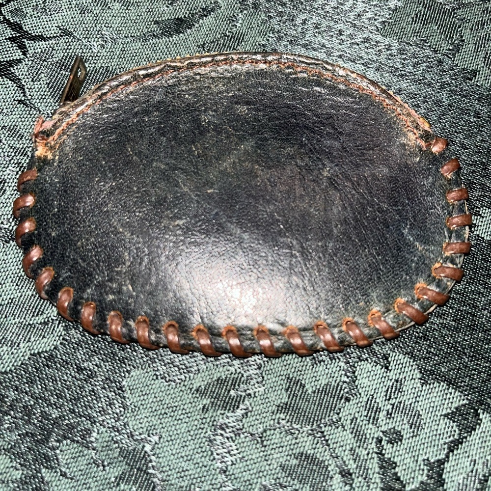 Antique Leather Coin Pouch - Picture 3 of 5